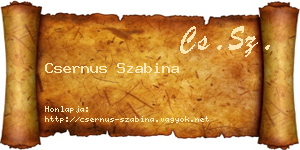 Csernus Szabina névjegykártya